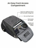 Barret 29L Massager Backpack with convenient front access compartment.