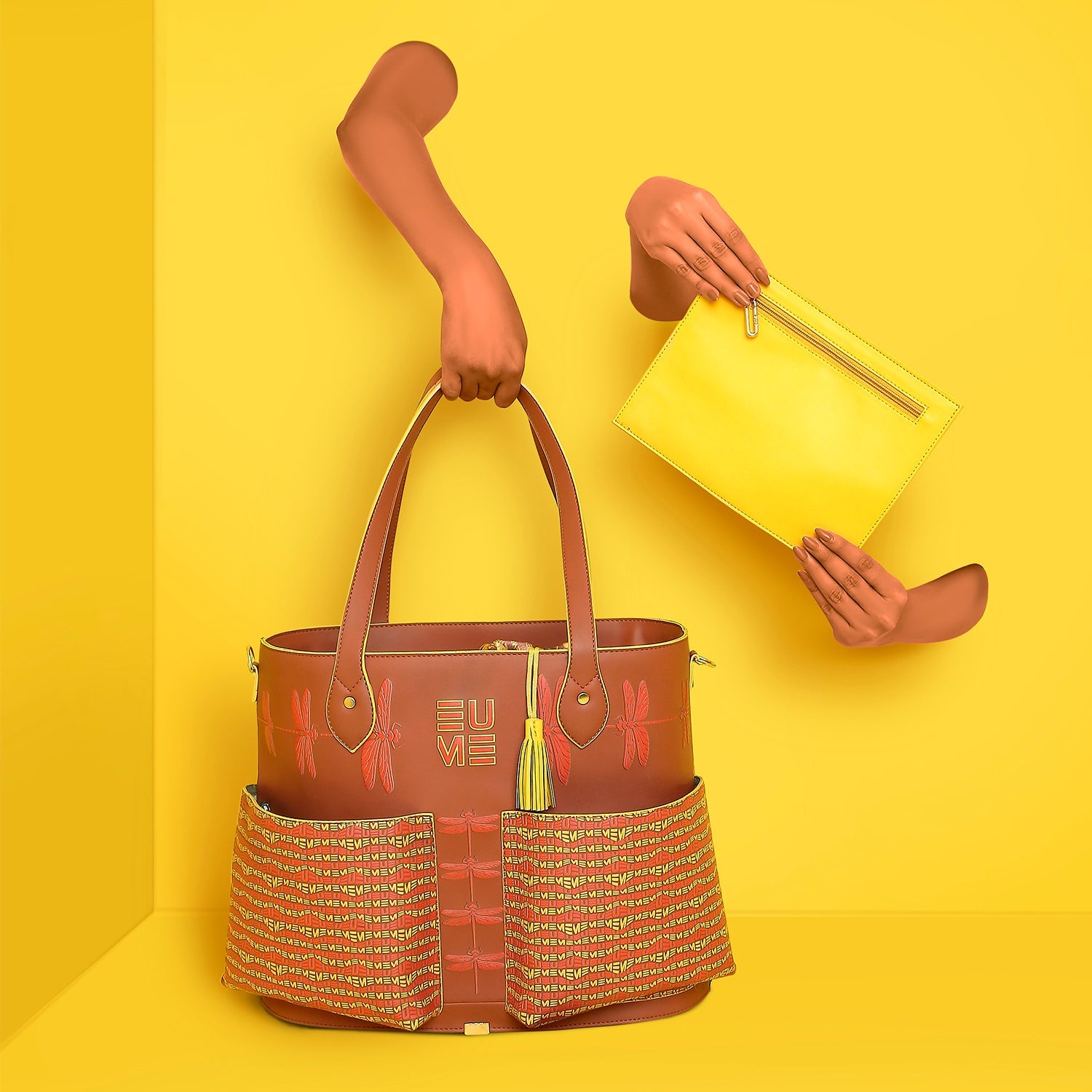 Clubtail Bucket Tote Bag Premium Vegan Leather Style - Main Image