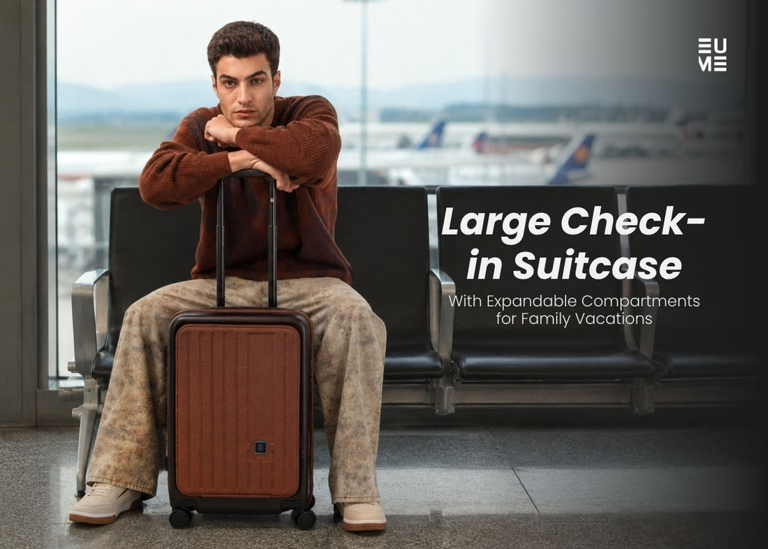 Large Check‑in Suitcase With Expandable Compartments for Family Vacations
