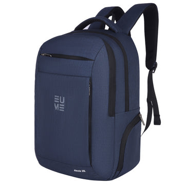 Alexis 31L Office Backpack in navy blue with multiple compartments.