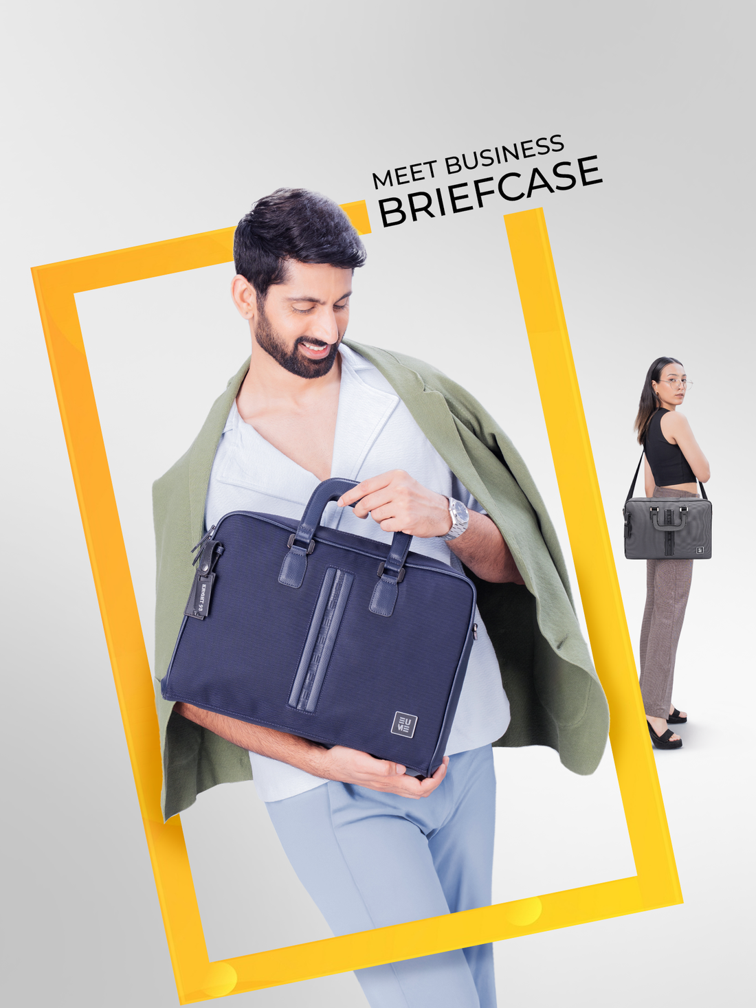 Briefcase Messenger Bag- Midnight Blue
