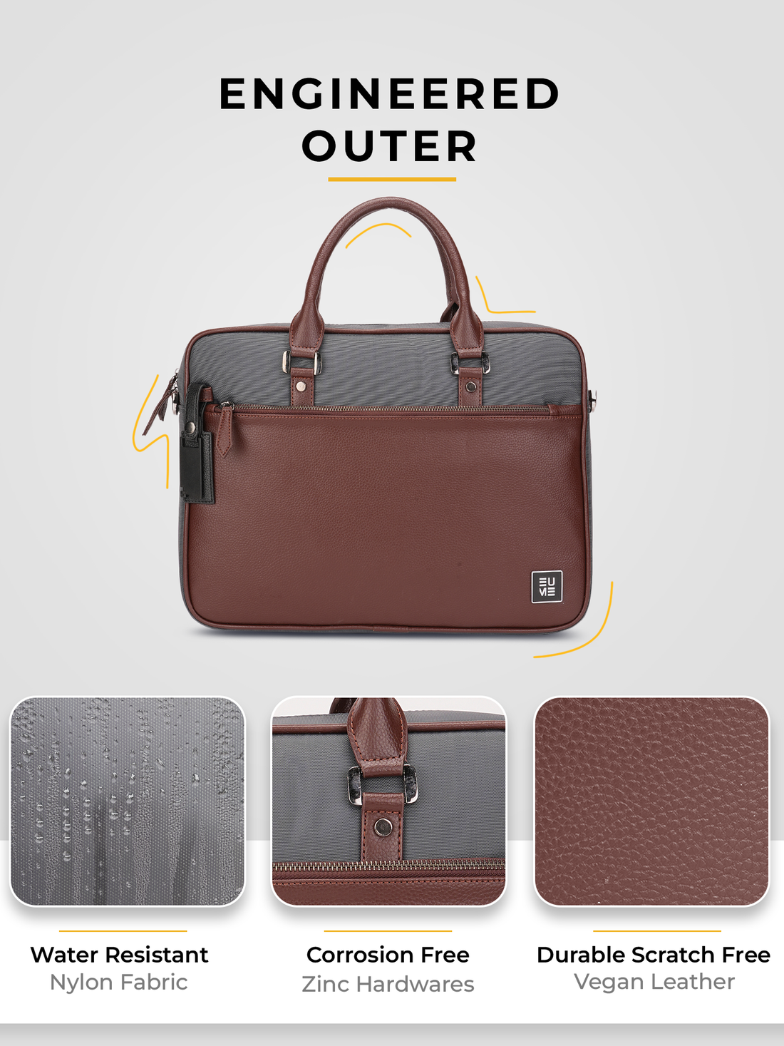 Commute Messenger Bag- Charcoal Brown