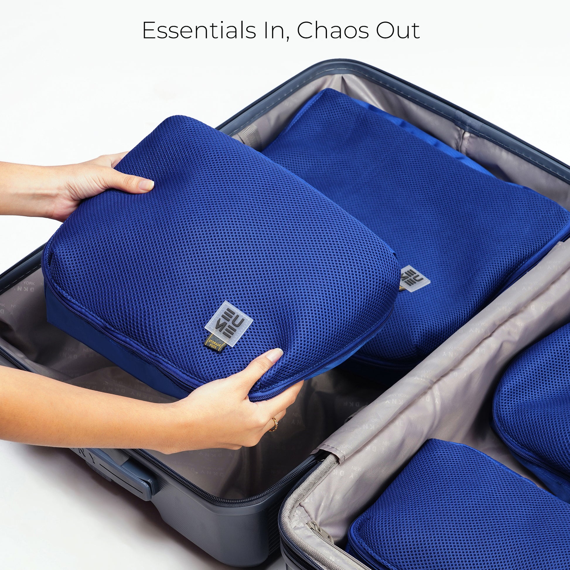 Pack your essentials neatly with Storage Pods Packing Cubes Set.