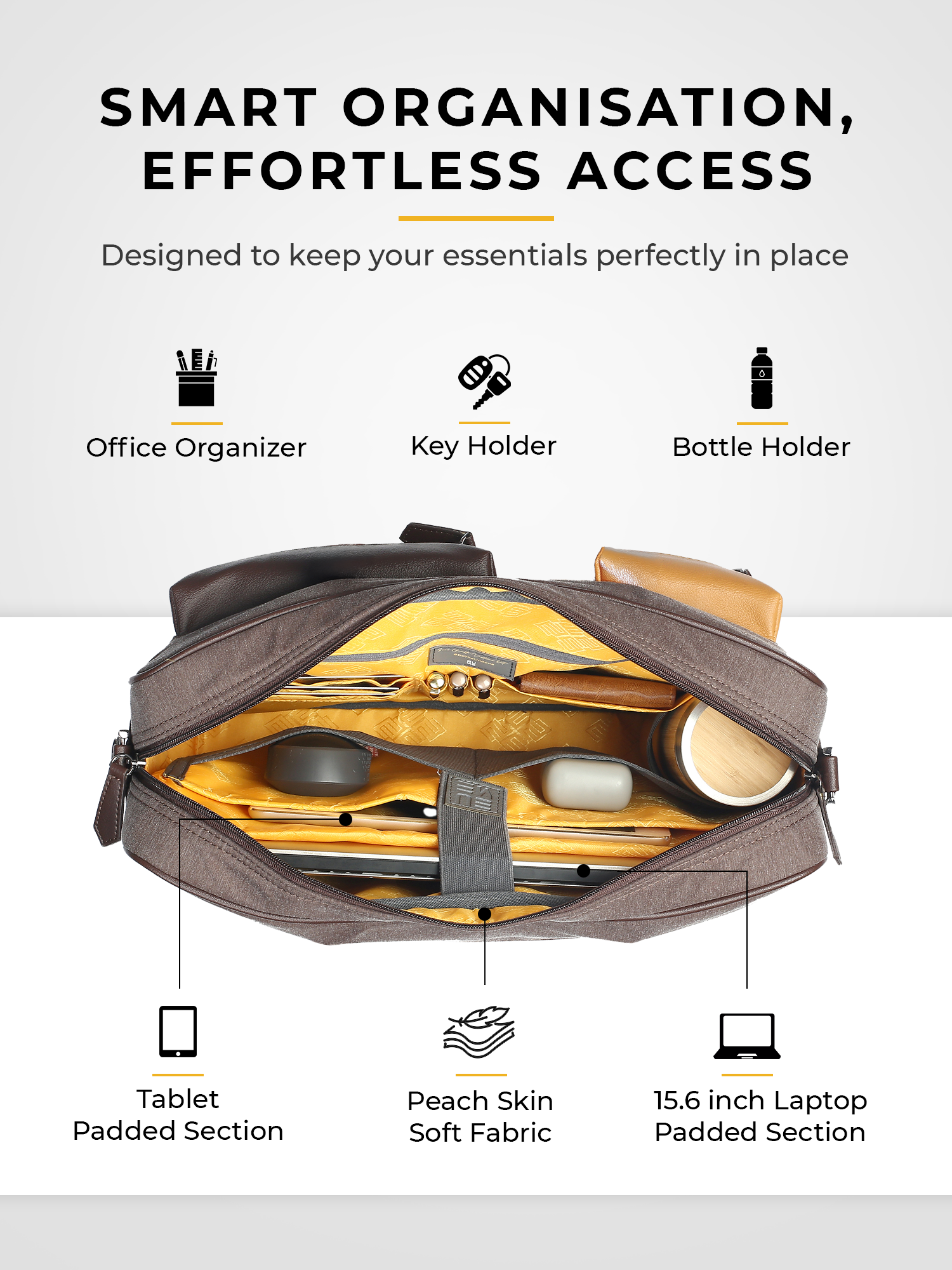 Attache Messenger Bag - Stylish Laptop Bags | Vegan Leather