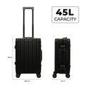 Aluminium Black Cabin luggage with 45L capacity and sleek design.