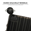 EUME Aluminium Black Cabin with SilentRun™ wheels for smooth travel.