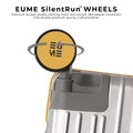 EUME SilentRun wheels for smooth, silent, 360-degree suitcase movement.