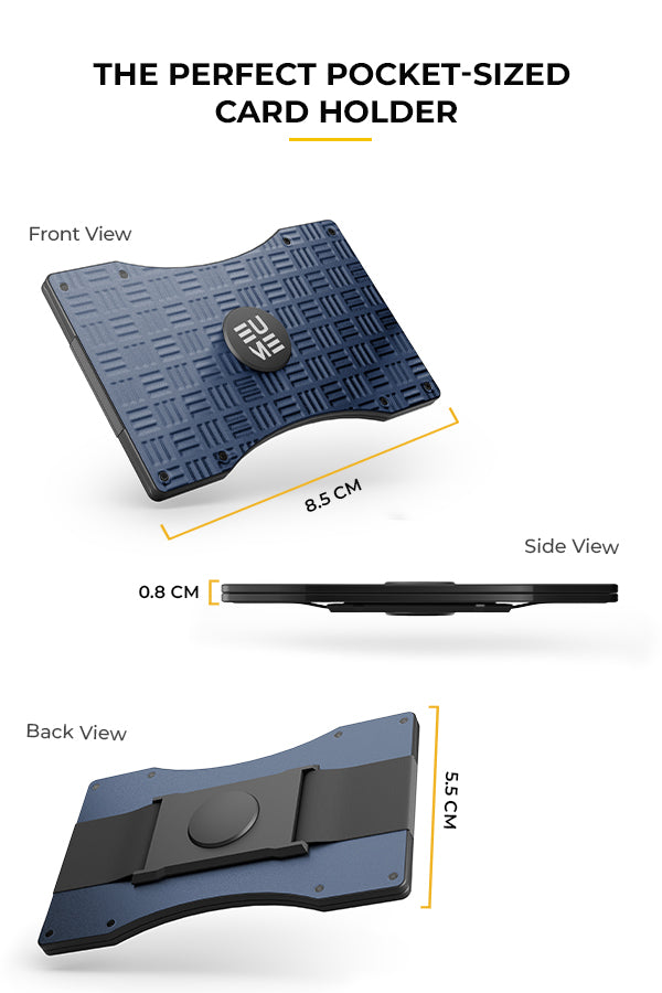 EUME CardVault Cardholder - Midnight Blue product image clean studio background