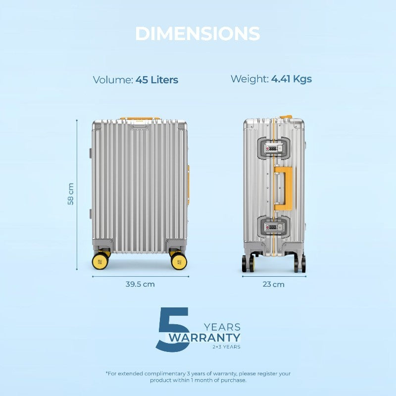 Aluminium Silver Cabin- Yellow Wheels