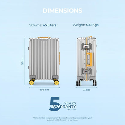 Aluminium Silver Cabin- Yellow Wheels