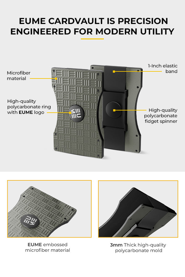 EUME CardVault Cardholder - Olive Green product image clean studio background