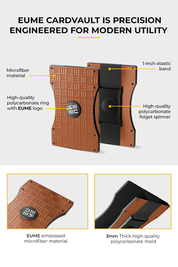 EUME CardVault Cardholder - Rustic Orange product image clean studio background