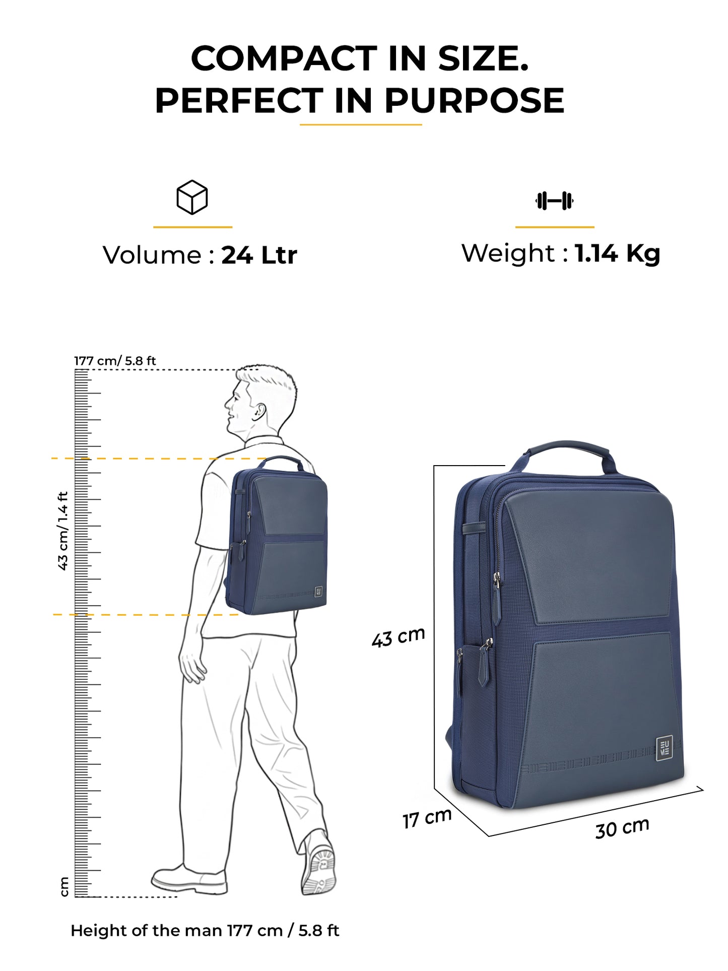 Aluminium Cabin + Omega 24L Laptop Backpack