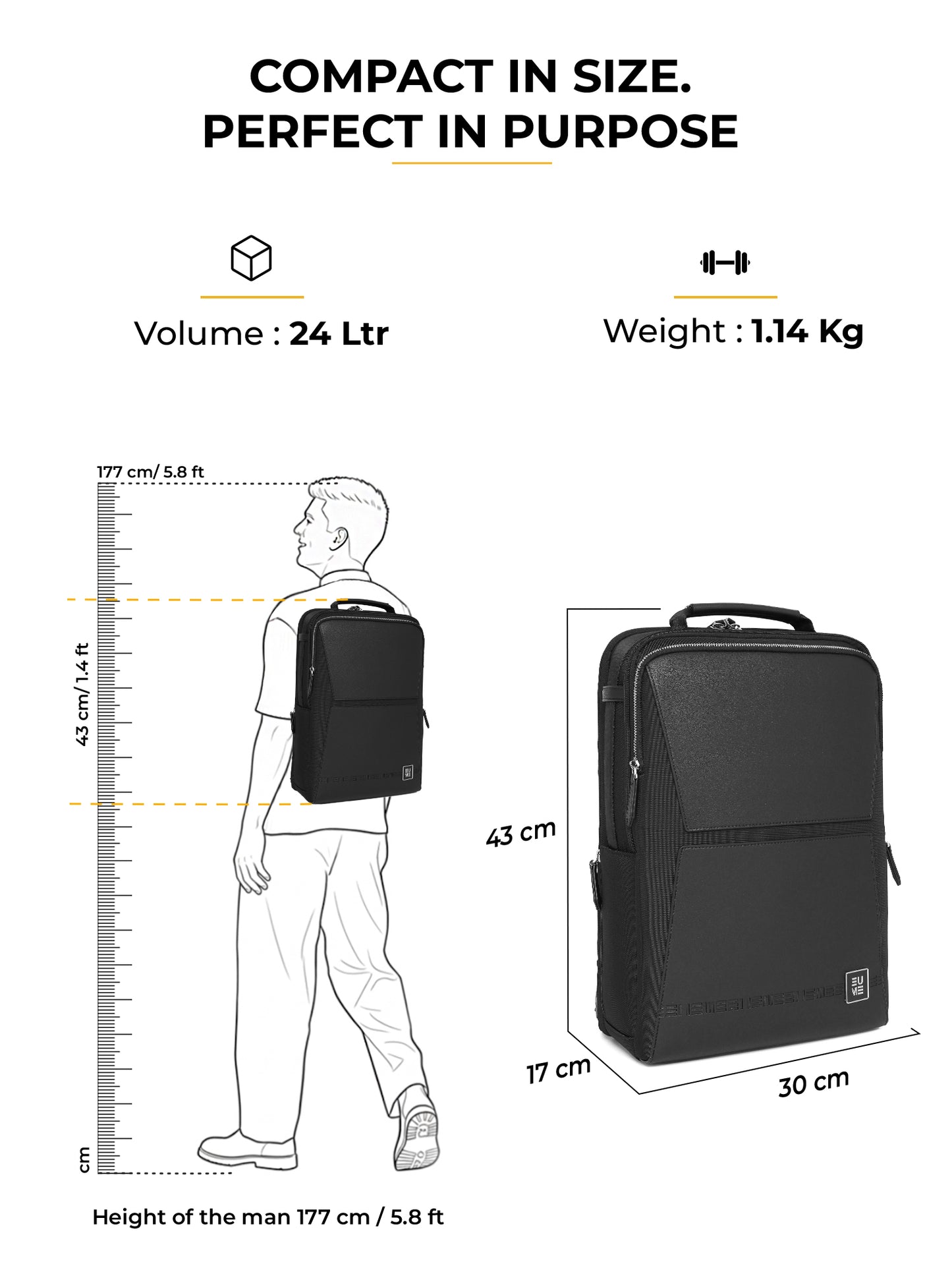 Aluminium Cabin + Omega 24L Laptop Backpack