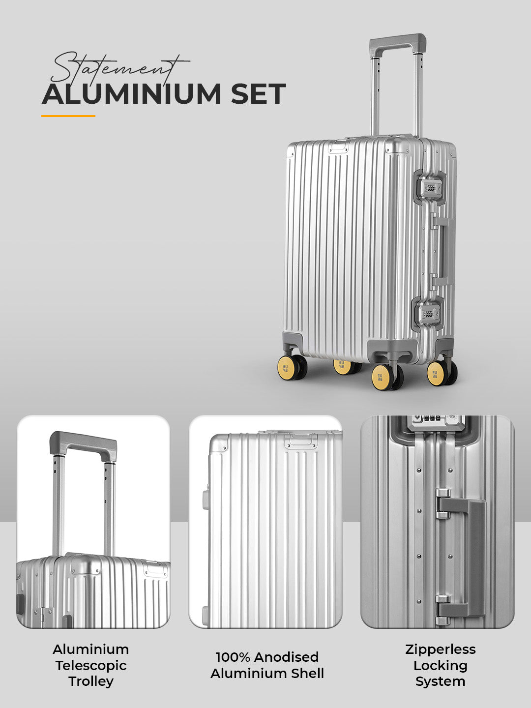 Aluminium Silver Check-In Medium