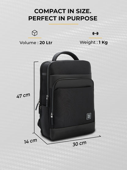 EUME carbonis 20l laptop backpack - charcoal black product image clean studio background
