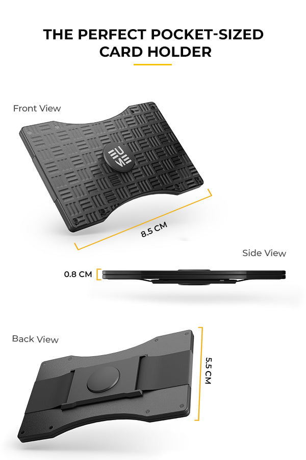 EUME CardVault Cardholder - Charcoal Black product image clean studio background