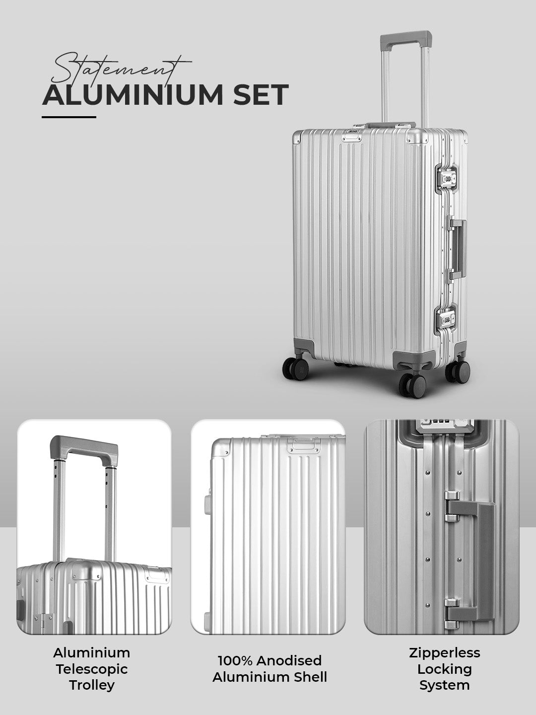 Aluminium Black Cabin + Check-In Medium
