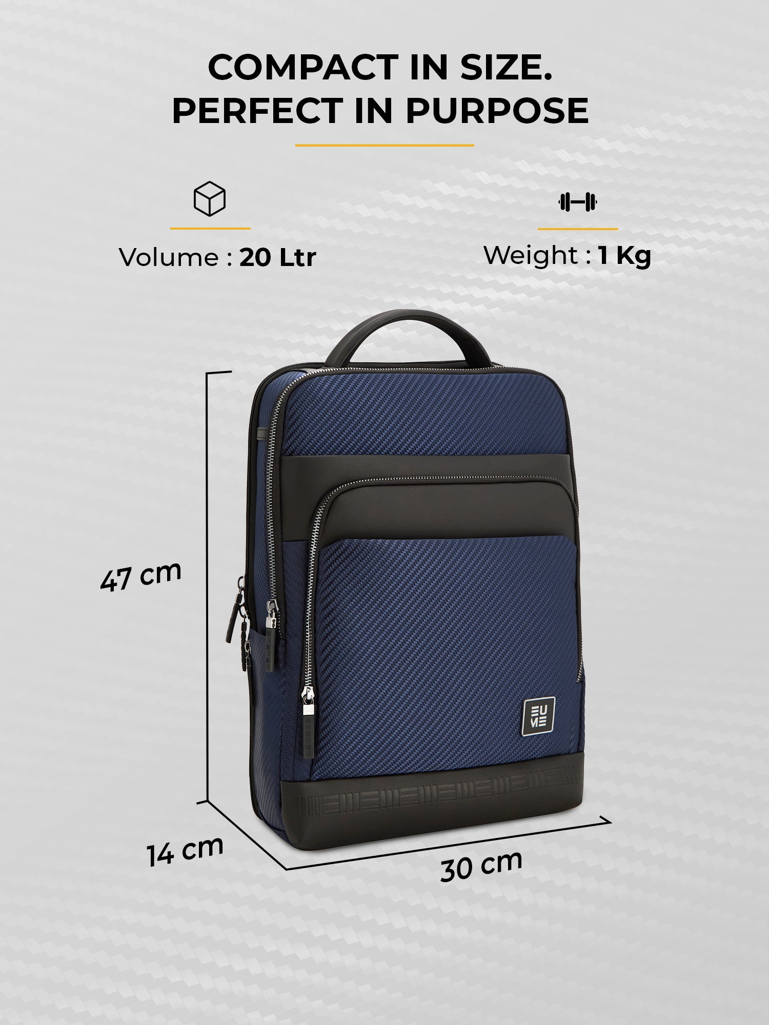 EUME carbonis 20l laptop backpack - midnight blue product image clean studio background