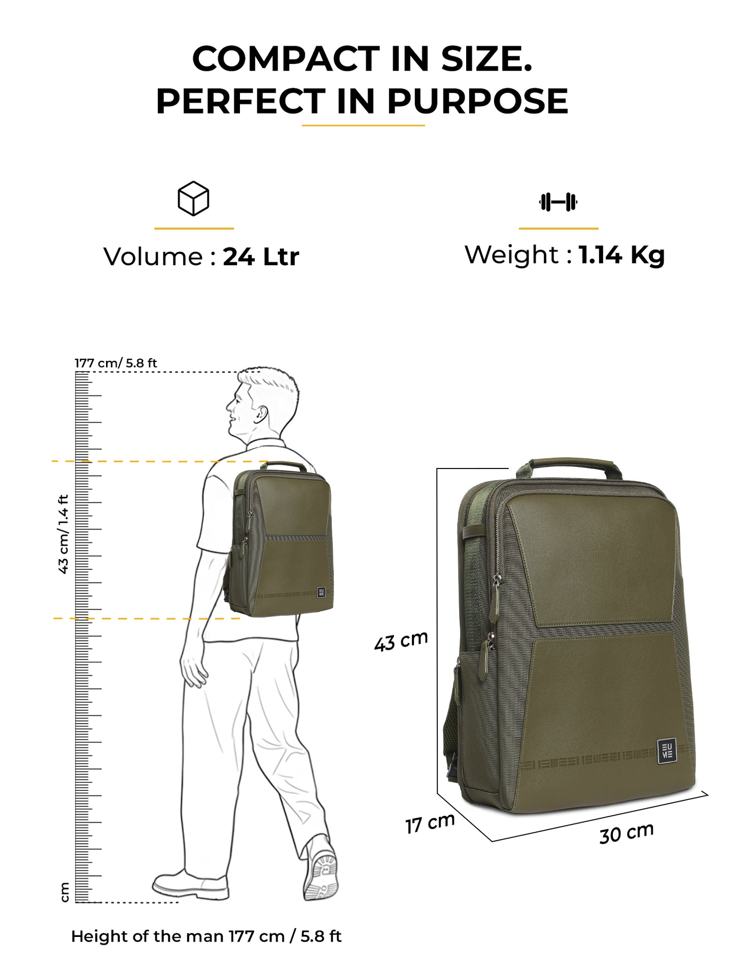 Aluminium Cabin + Omega 24L Laptop Backpack