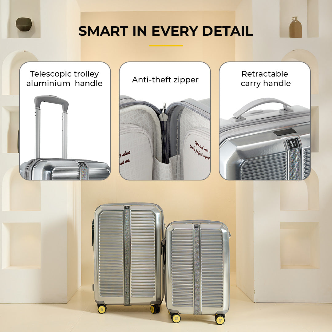 Trousseau Cabin + Medium Set of 2 - Chrome Silver