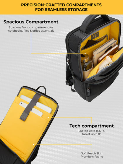 EUME carbonis 20l laptop backpack - charcoal black product image clean studio background