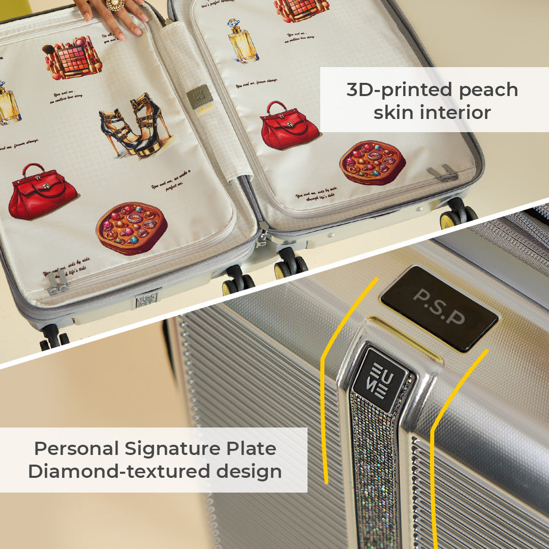 Trousseau Cabin + Medium Set of 2 - Chrome Silver