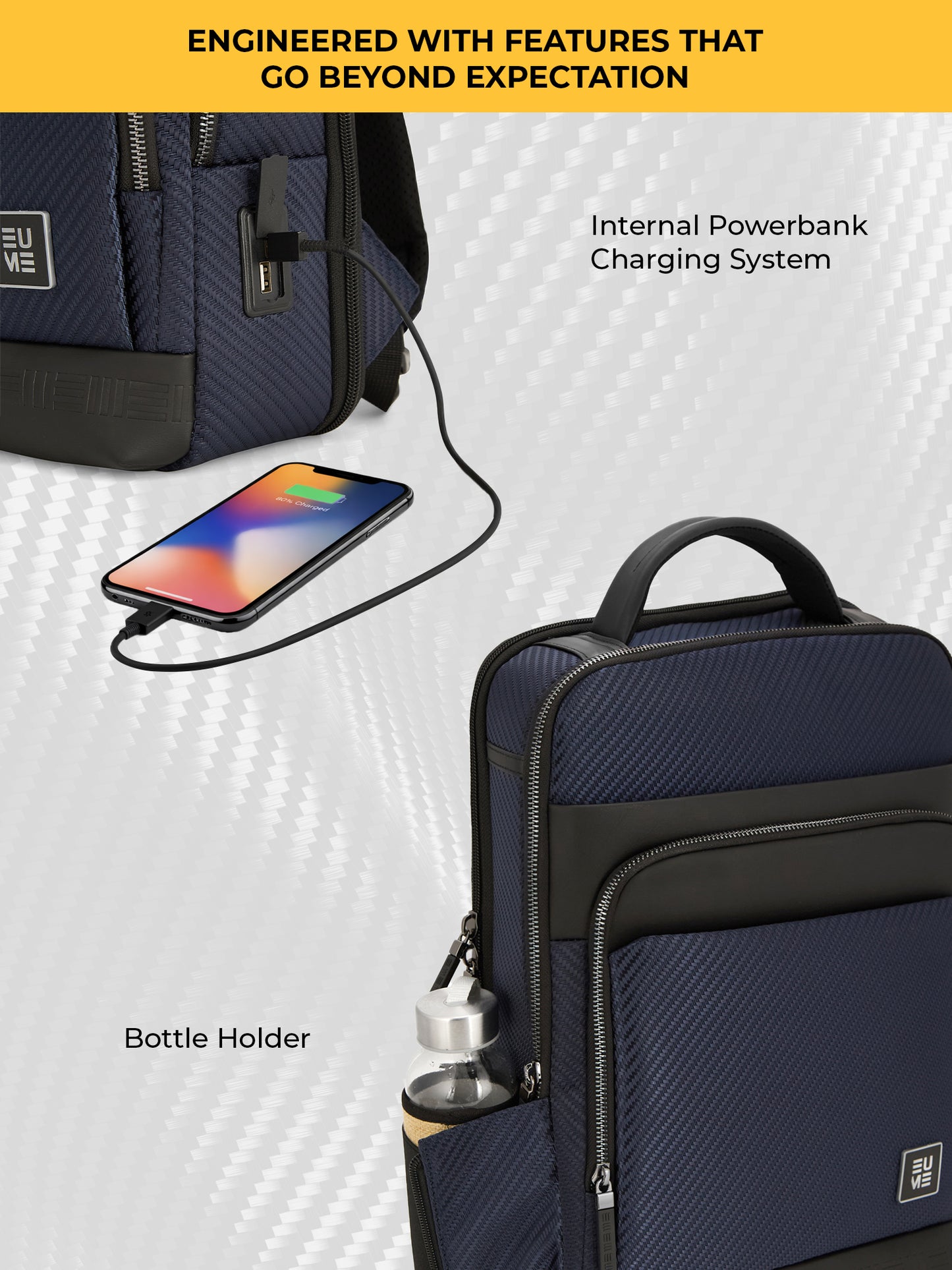 EUME carbonis 20l laptop backpack - midnight blue product image clean studio background