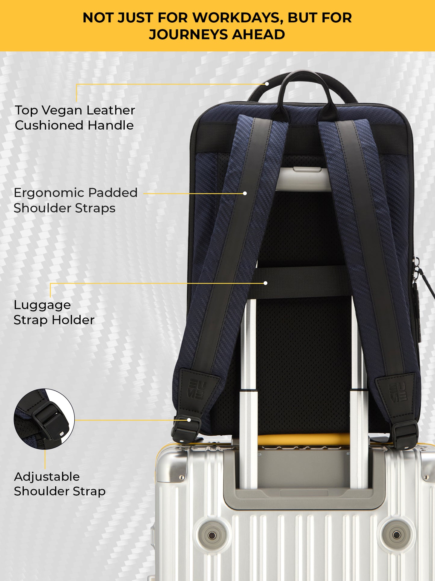 EUME carbonis 20l laptop backpack - midnight blue product image clean studio background