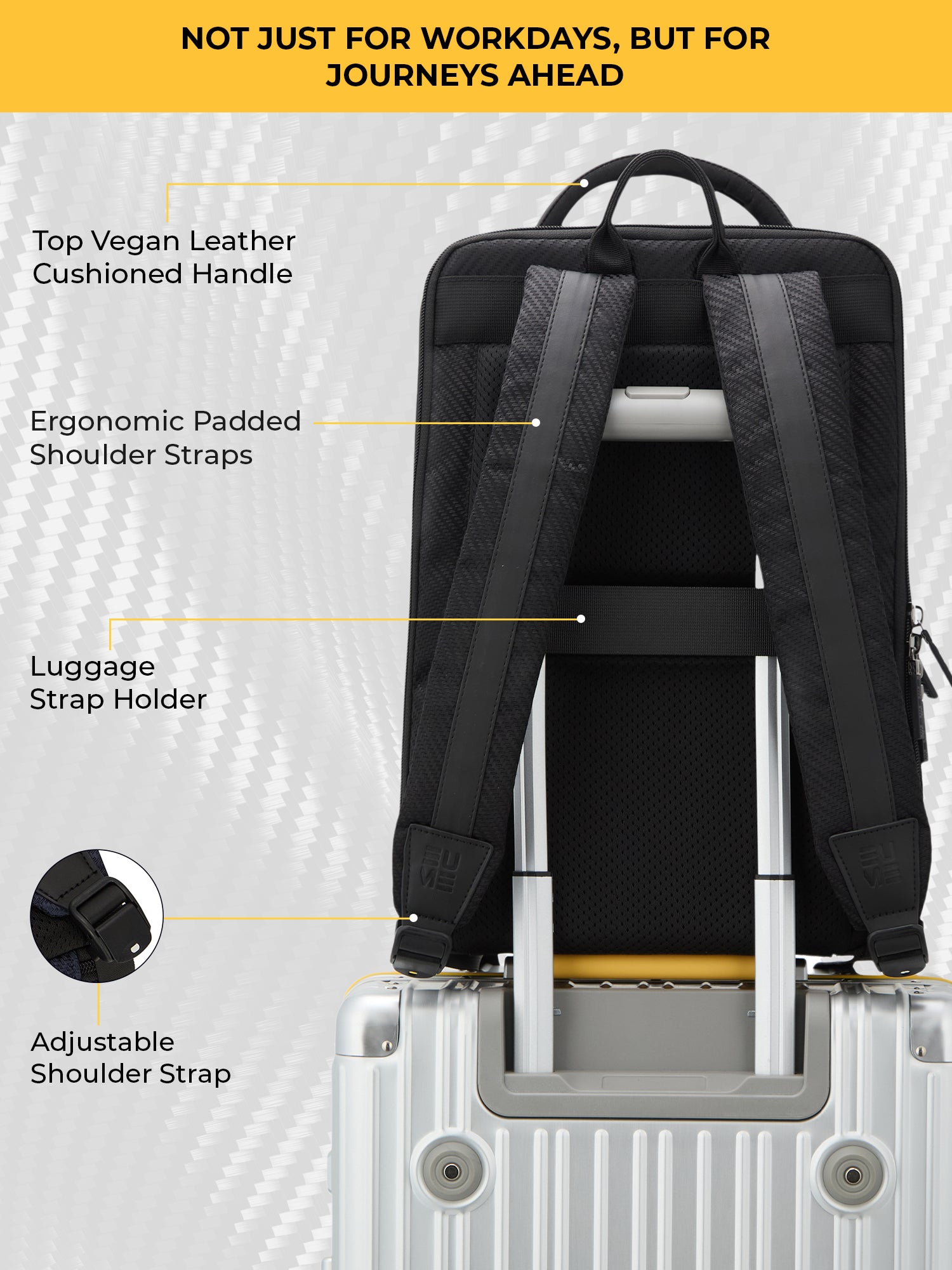 EUME carbonis 20l laptop backpack - charcoal black product image clean studio background