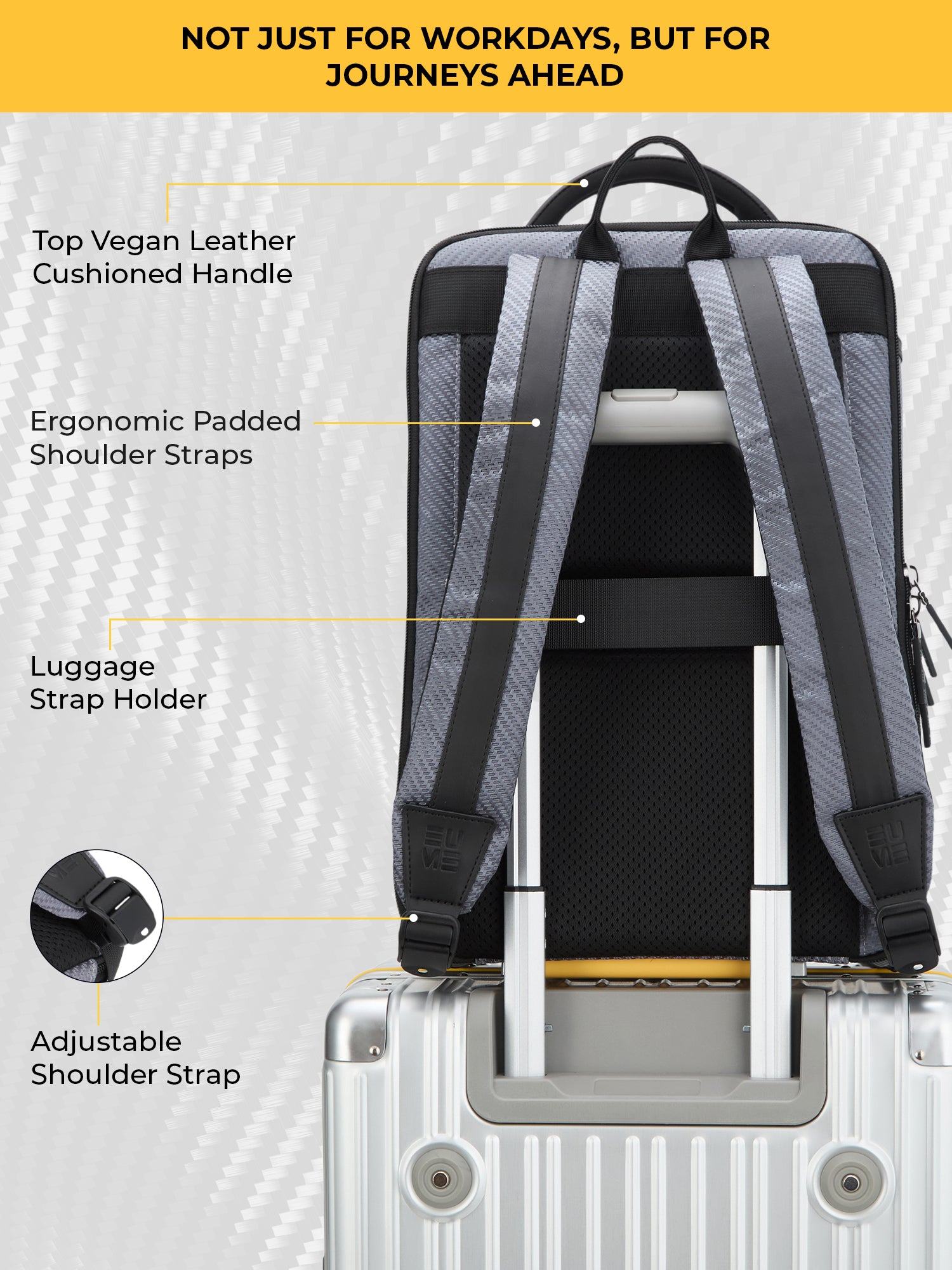 EUME carbonis 20l laptop backpack - ash grey product image clean studio background