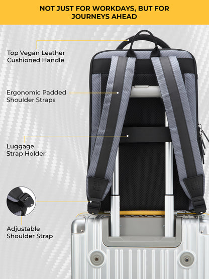 EUME carbonis 20l laptop backpack - ash grey product image clean studio background