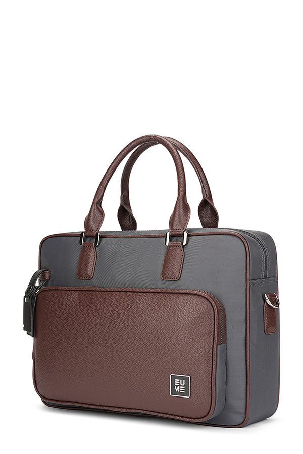 EUME Executive Messenger Bag Charcoal Brown