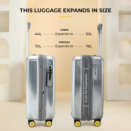 Trousseau Cabin + Medium Set of 2 - Chrome Silver