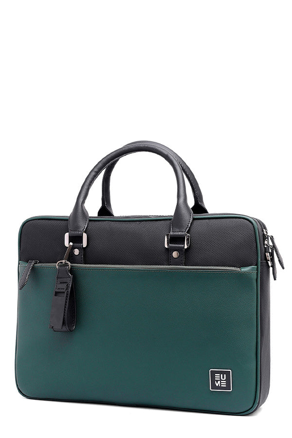 EUME Commute Messenger Bag Black & Forest Green