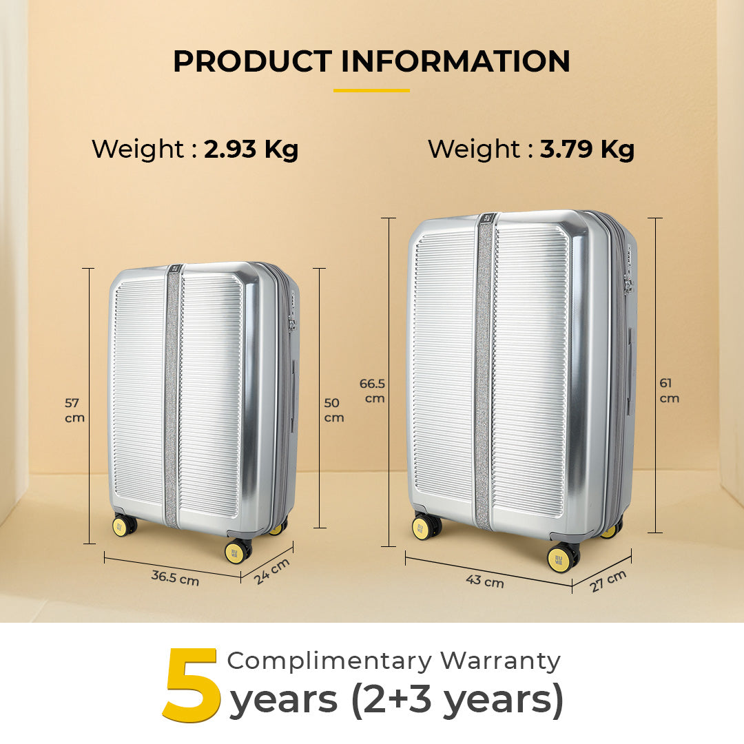 Trousseau Cabin + Medium Set of 2 - Chrome Silver