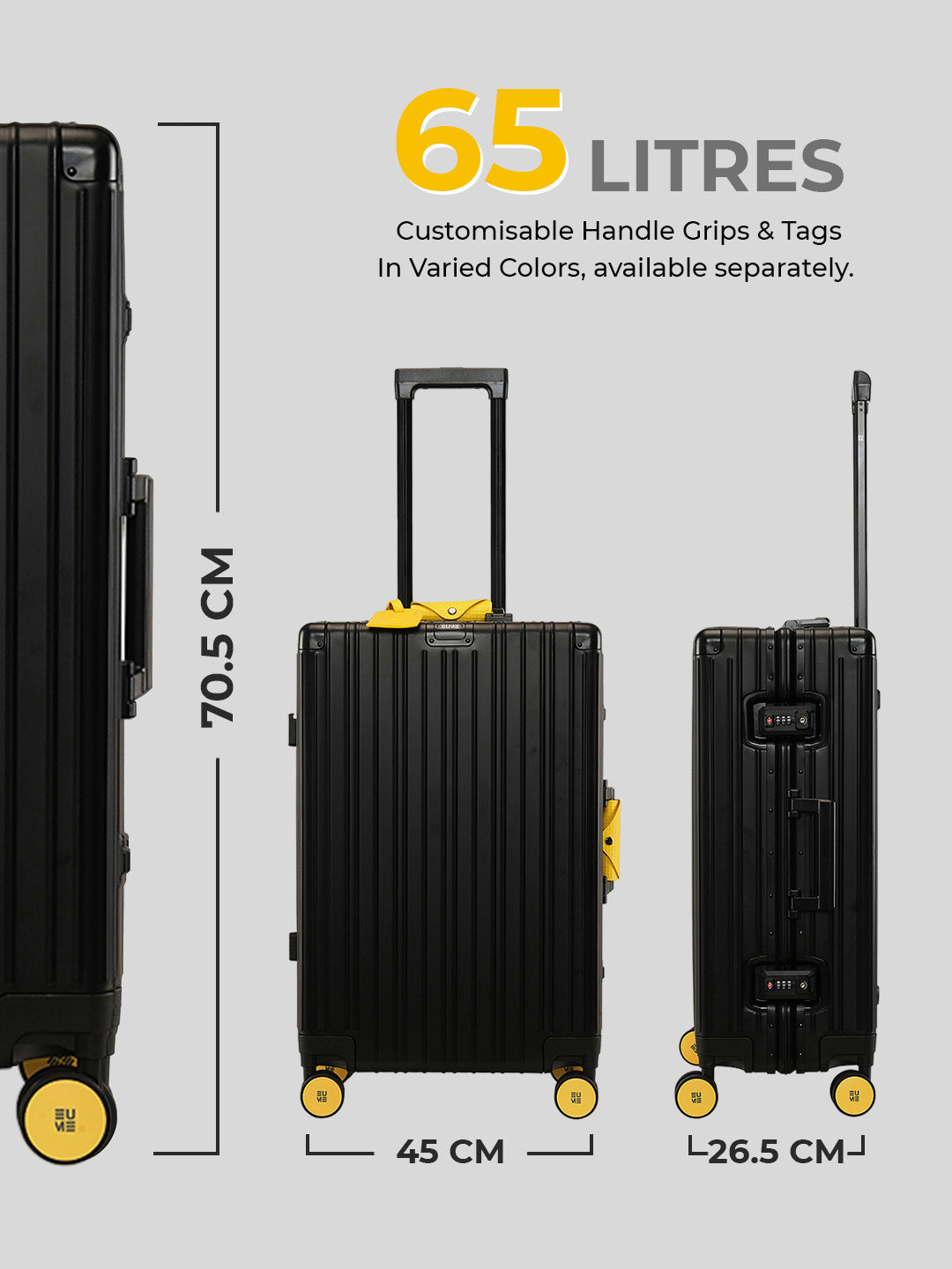 Aluminium Black Check-In Medium