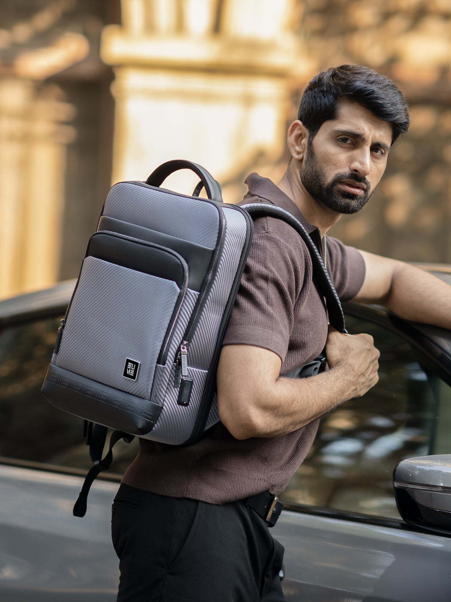 EUME carbonis 20l laptop backpack - ash grey product image clean studio background