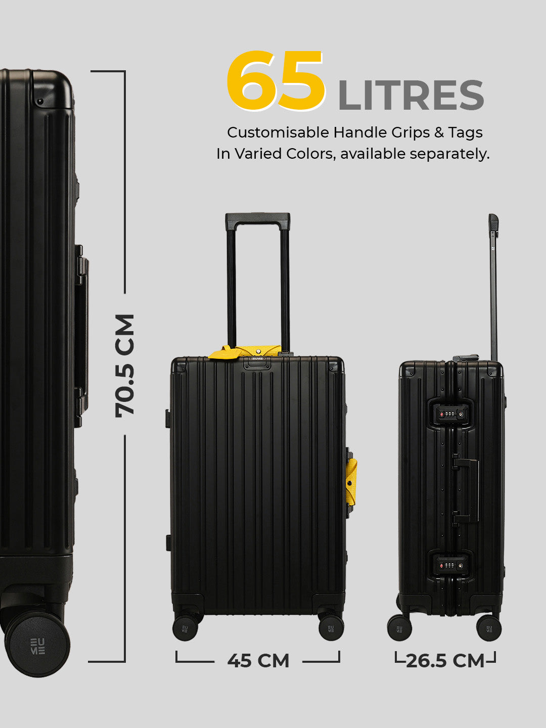 Aluminium Black Check-In Medium