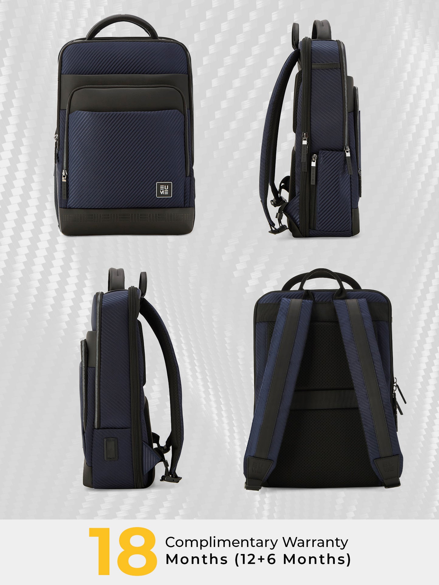 EUME carbonis 20l laptop backpack - midnight blue product image clean studio background