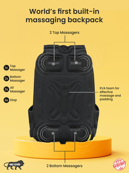 Barret 29L Massager Backpack with built-in massage features and EVA padding.