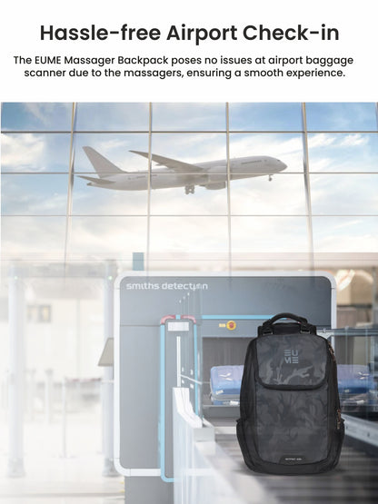 Barret 29L Massager Backpack at airport baggage scanner for easy travel.