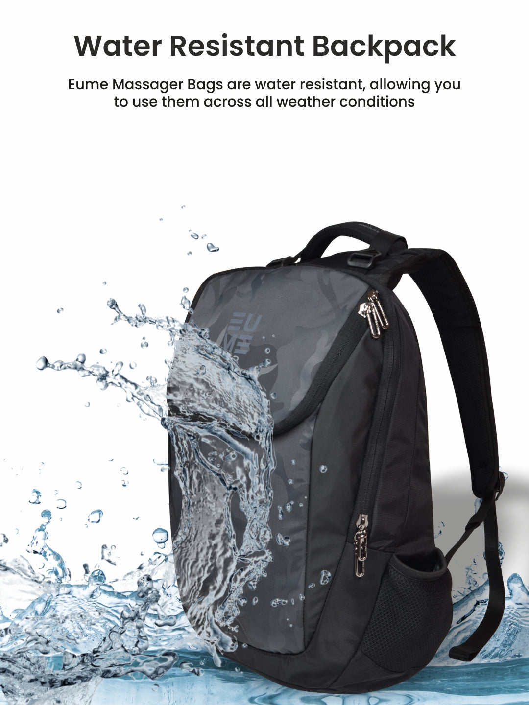 Barret 29L Massager Backpack water resistant design for all weather conditions.