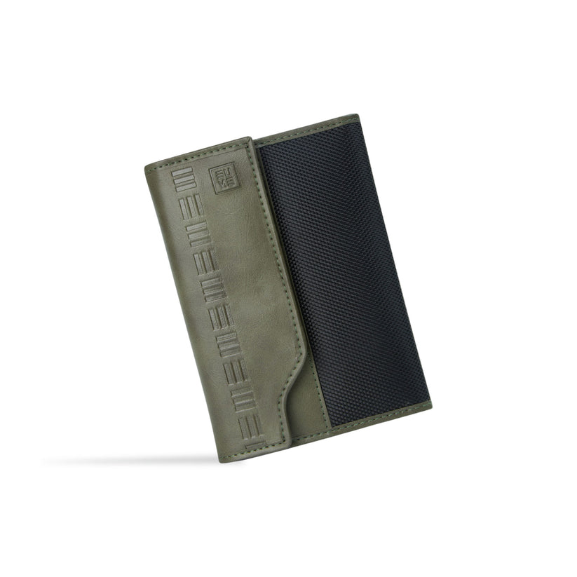 EUME Crest Passport Holder Charcoal Green