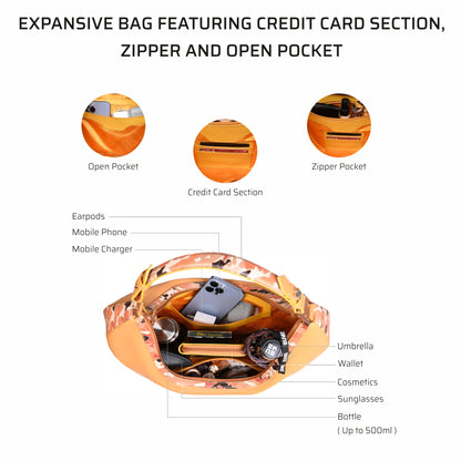 Cinnamon hobo bag with multiple pockets for organization.