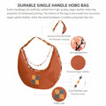 Cinnamon hobo bag made from premium vegan leather with stylish UV embossed design.