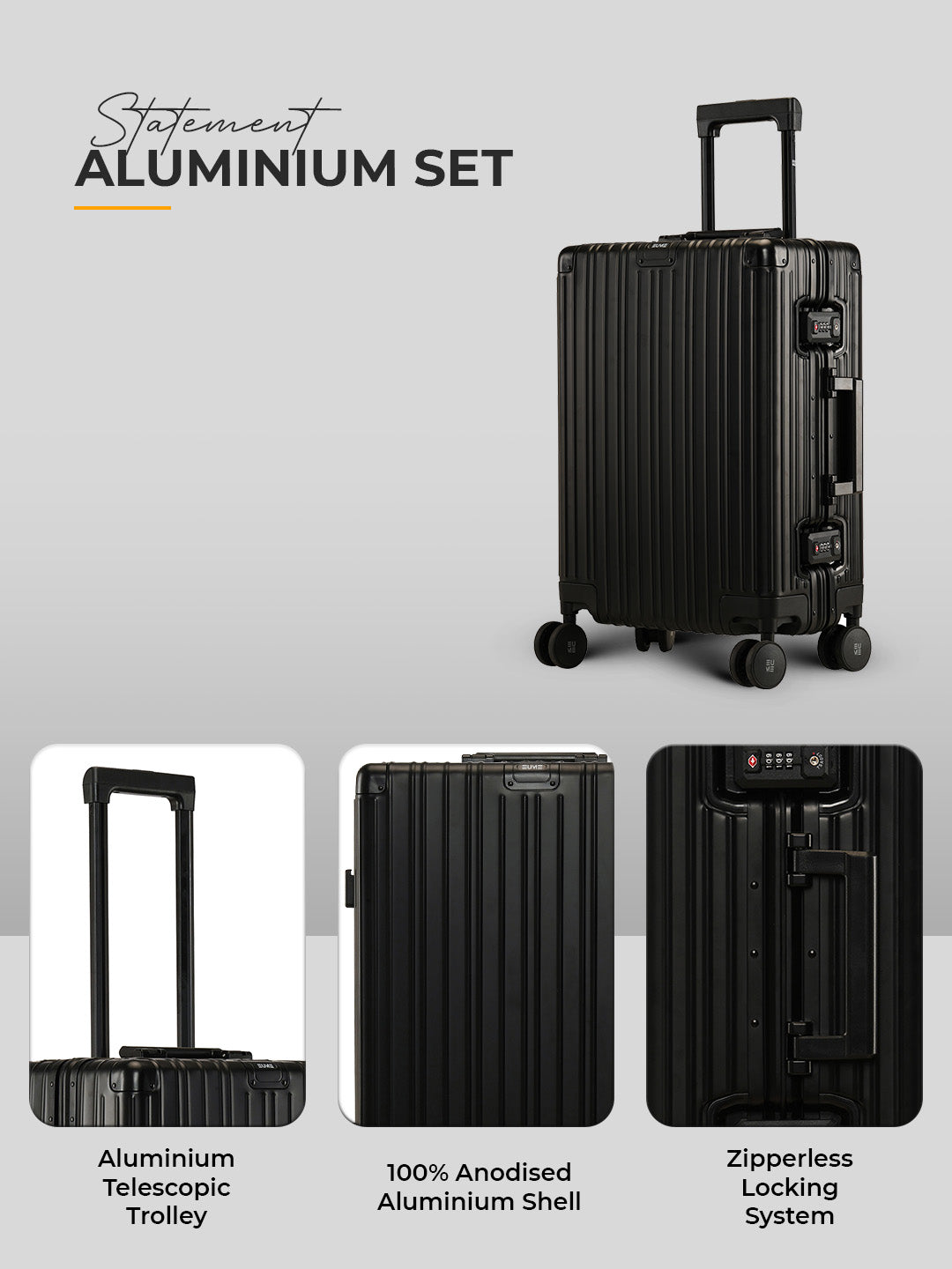 Aluminium Cabin + Zorain 27L Laptop Backpack