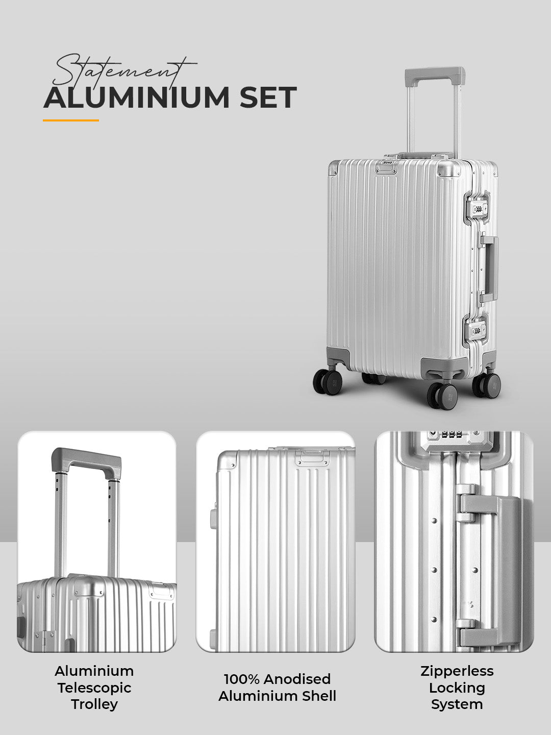 Aluminium Cabin + Zorain 27L Laptop Backpack