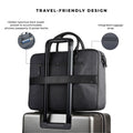 Travel-friendly Attache Messenger Bag with integrated luggage strap and back pocket.