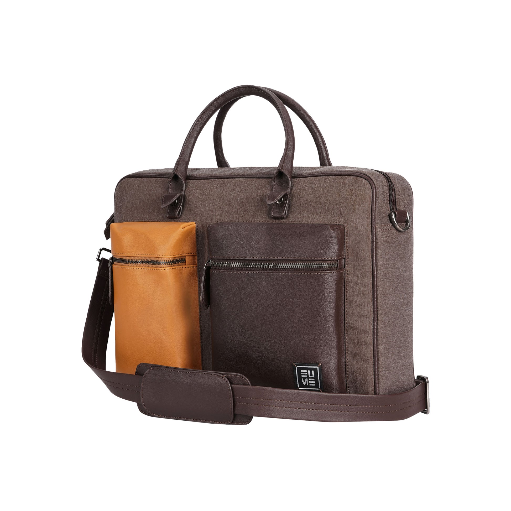 Stylish Attache Messenger Bag with shoulder strap and multiple pockets.